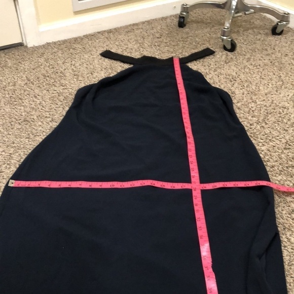 Badgley Mischka Two Toned High Neck Gown Size 20 Navy Blue - Picture 8 of 10